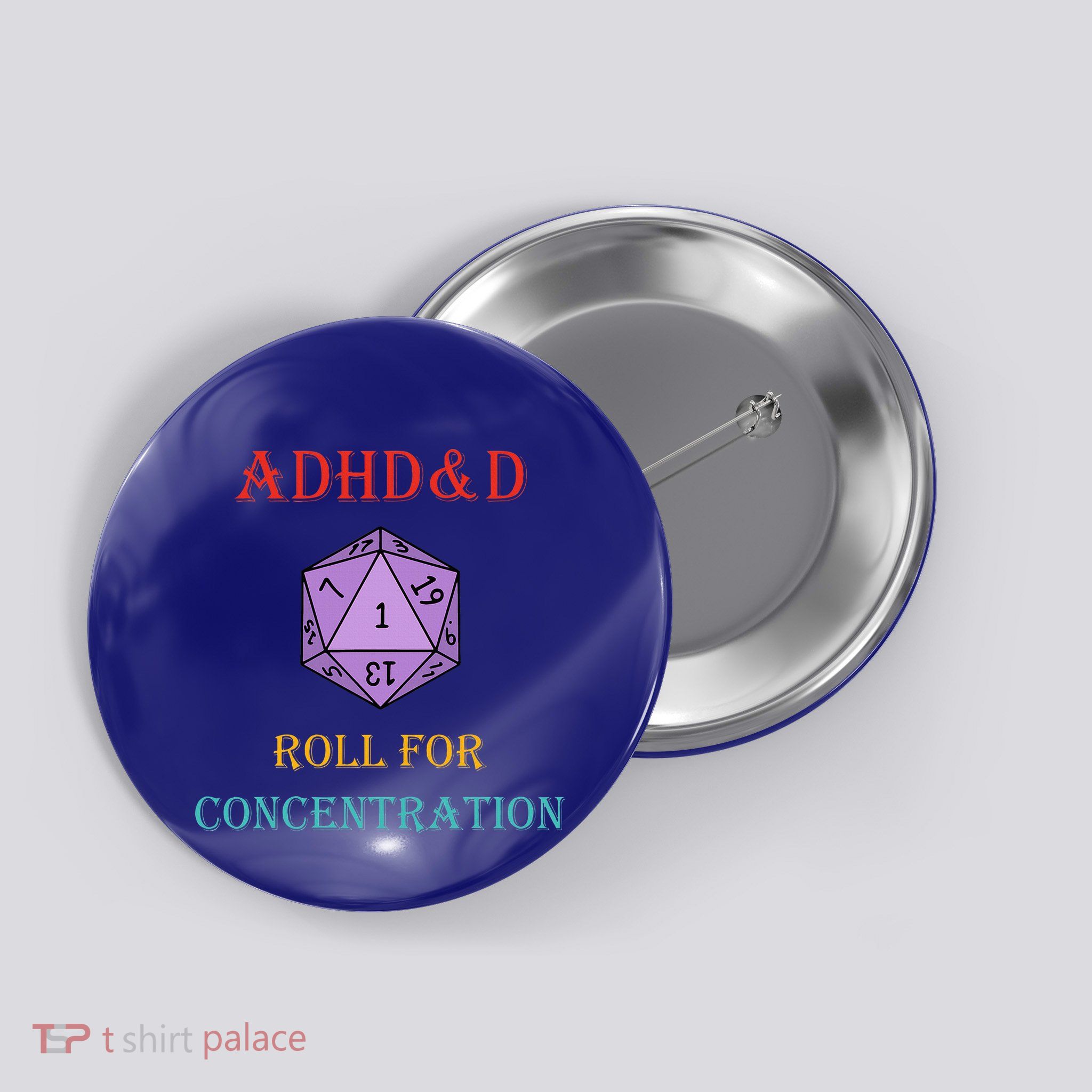 Adhd&D Roll For Concentration Vintage Quote Button