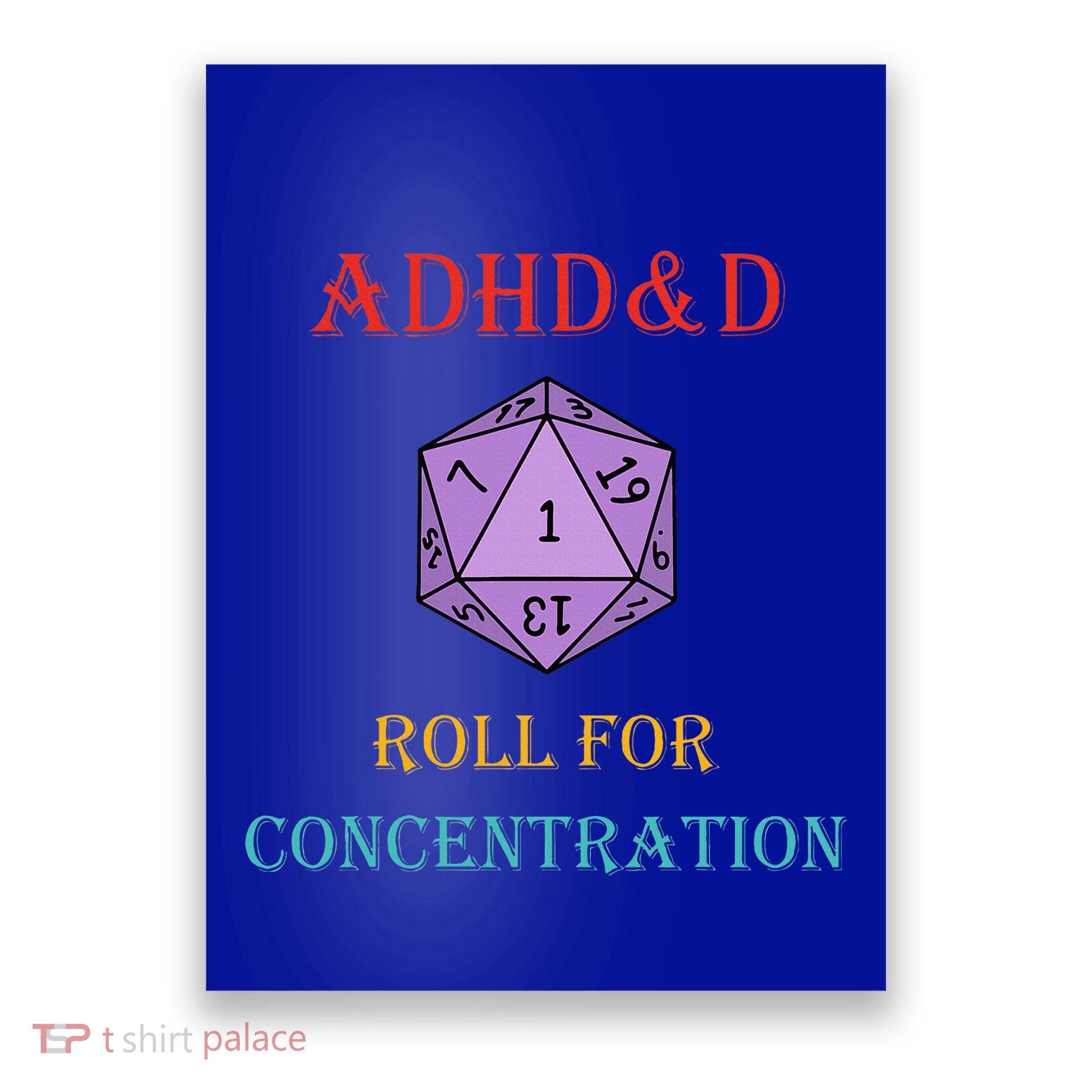 Adhd&D Roll For Concentration Vintage Quote Poster