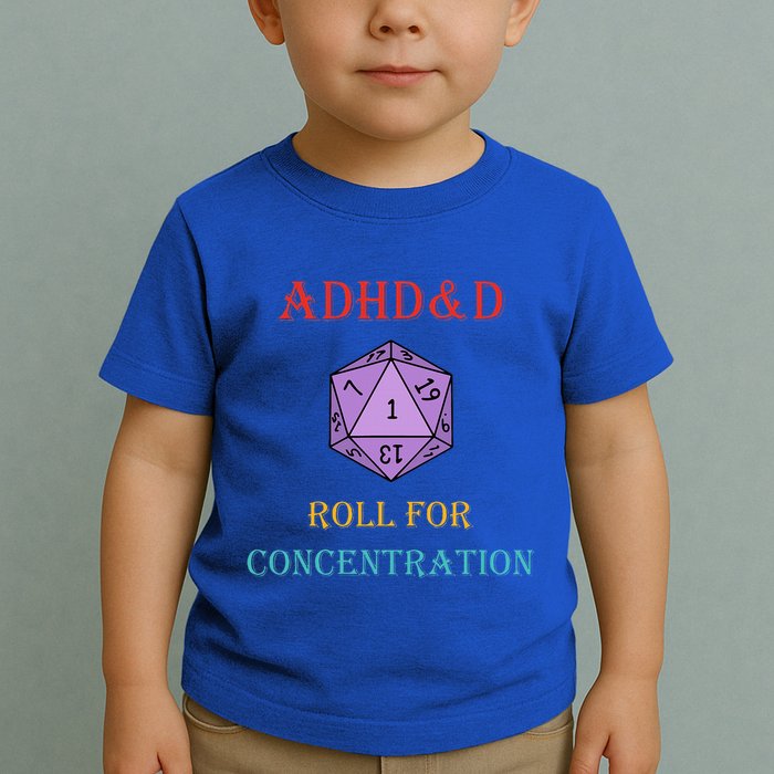 Adhd&D Roll For Concentration Vintage Quote Toddler T-Shirt