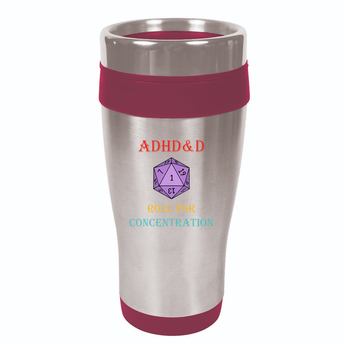 Adhd&D Roll For Concentration Vintage Quote 16oz Travel Tumbler
