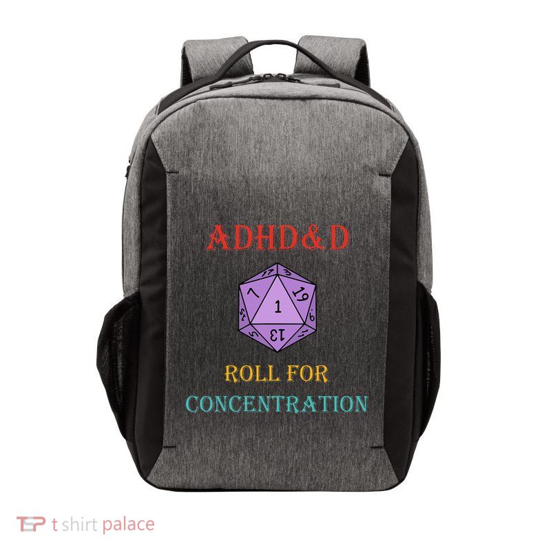 Adhd&D Roll For Concentration Vintage Quote Vector Backpack