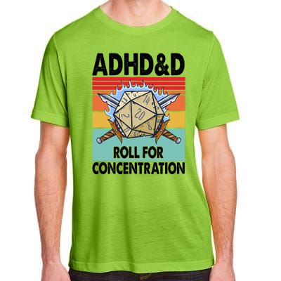 Adhd Roll For Concentration Funny Gamer Adult ChromaSoft Performance T-Shirt