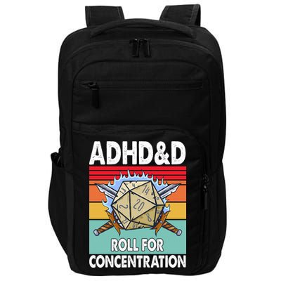 Adhd Roll For Concentration Funny Gamer Impact Tech Backpack