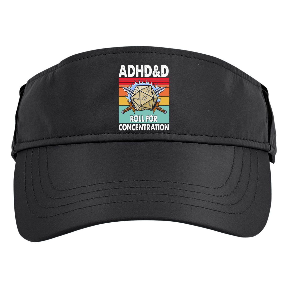 Adhd Roll For Concentration Funny Gamer Adult Drive Performance Visor