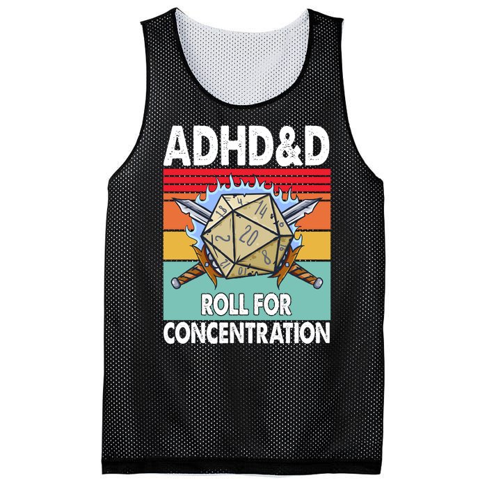 Adhd Roll For Concentration Funny Gamer Mesh Reversible Basketball Jersey Tank