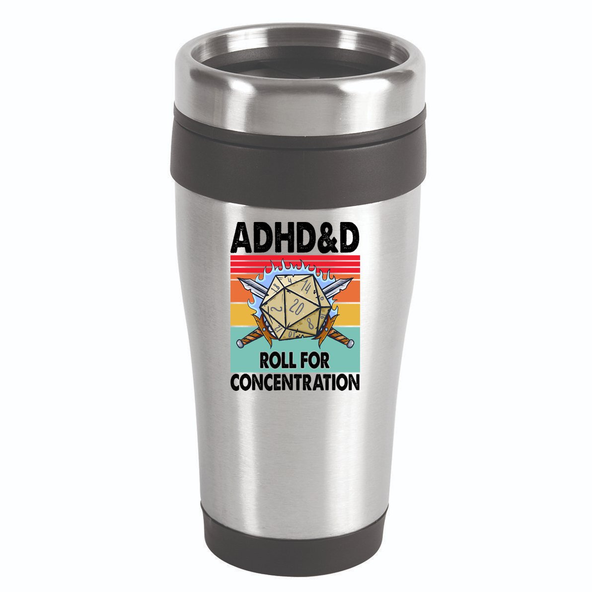 Adhd Roll For Concentration Funny Gamer 16oz Travel Tumbler