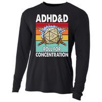 Adhd Roll For Concentration Funny Gamer Cooling Performance Long Sleeve Crew