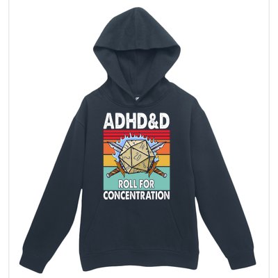 Adhd Roll For Concentration Funny Gamer Urban Pullover Hoodie