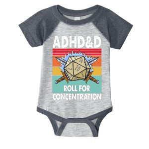 Adhd Roll For Concentration Funny Gamer Infant Baby Jersey Bodysuit