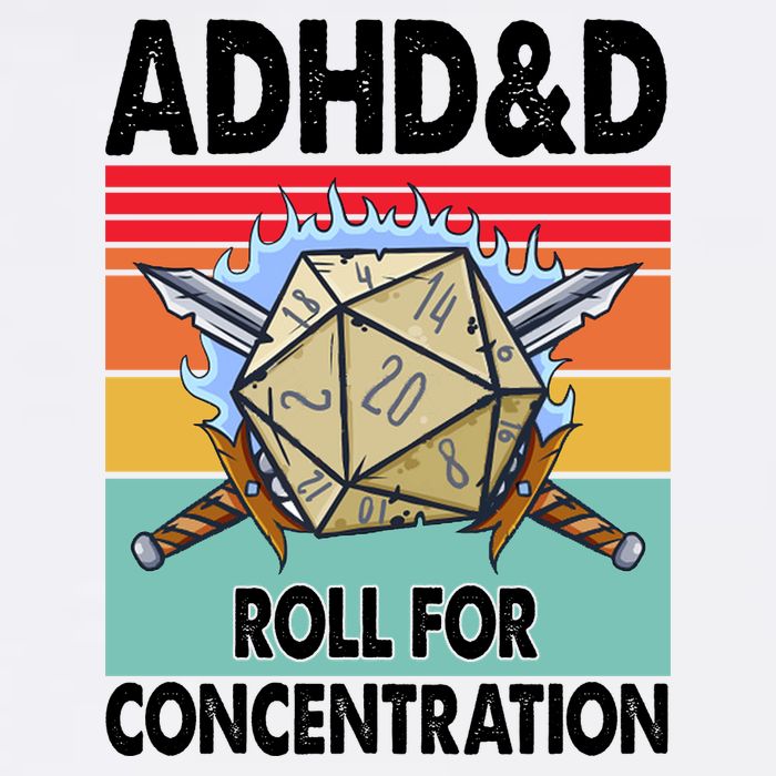 Adhd Roll For Concentration Funny Gamer Garment-Dyed Sweatshirt