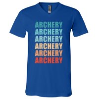 Archery Retro Fathers Day Vintage Cute Gift V-Neck T-Shirt