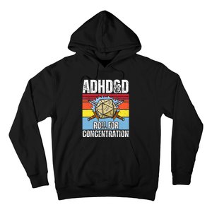 Adhd&D Roll For Concentration Funny Gamer Hoodie