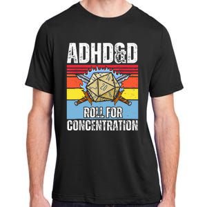 Adhd&D Roll For Concentration Funny Gamer Adult ChromaSoft Performance T-Shirt