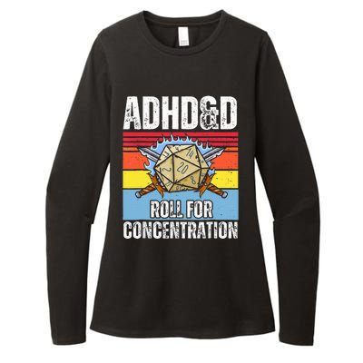 Adhd&D Roll For Concentration Funny Gamer Womens CVC Long Sleeve Shirt