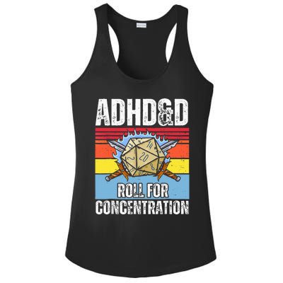 Adhd&D Roll For Concentration Funny Gamer Ladies PosiCharge Competitor Racerback Tank