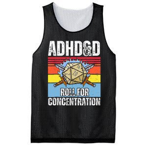 Adhd&D Roll For Concentration Funny Gamer Mesh Reversible Basketball Jersey Tank