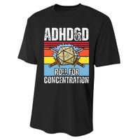 Adhd&D Roll For Concentration Funny Gamer Performance Sprint T-Shirt