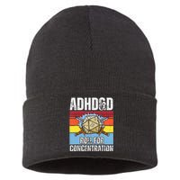 Adhd&D Roll For Concentration Funny Gamer Sustainable Knit Beanie