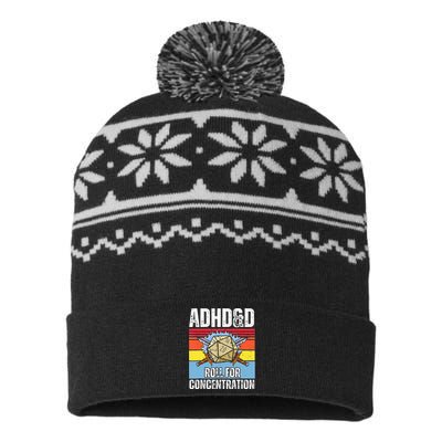 Adhd&D Roll For Concentration Funny Gamer USA-Made Snowflake Beanie