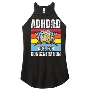 Adhd&D Roll For Concentration Funny Gamer Women's Perfect Tri Rocker Tank