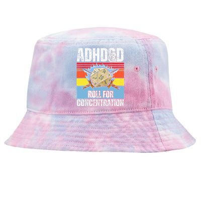 Adhd&D Roll For Concentration Funny Gamer Tie-Dyed Bucket Hat