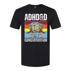 Adhd&D Roll For Concentration Funny Gamer Softstyle CVC T-Shirt