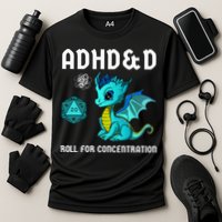 ADHD&D Roll For Concentration Cute Dragon  Cooling Performance Crew T-Shirt