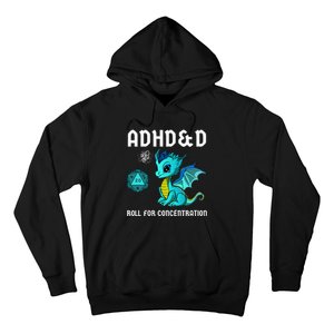 ADHD&D Roll For Concentration Cute Dragon  Hoodie