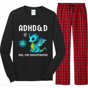 ADHD&D Roll For Concentration Cute Dragon  Long Sleeve Pajama Set