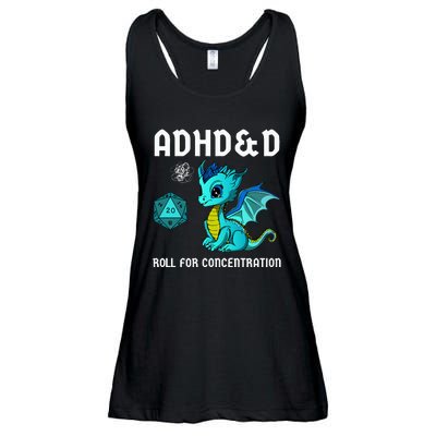 ADHD&D Roll For Concentration Cute Dragon  Ladies Essential Flowy Tank