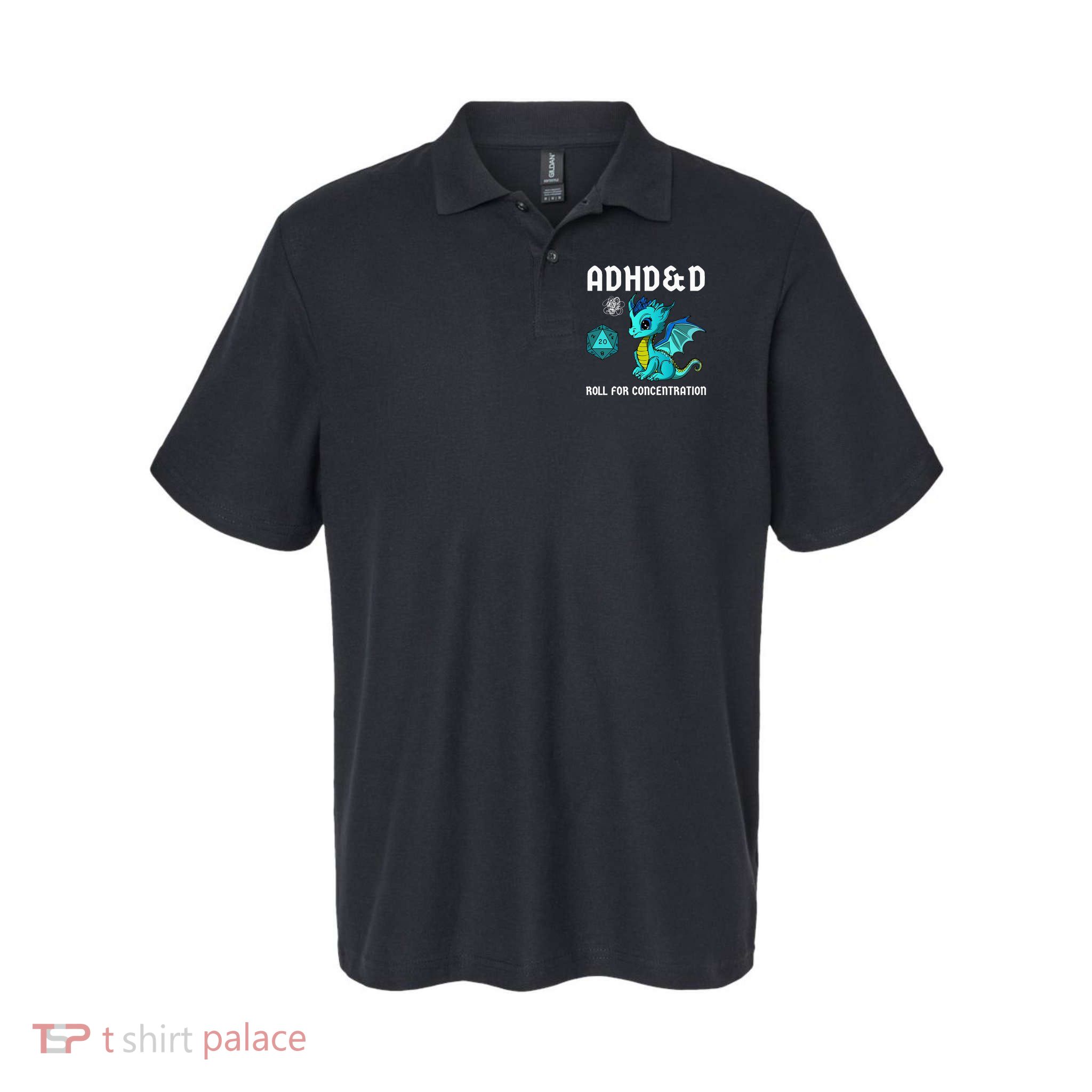 ADHD&D Roll For Concentration Cute Dragon  Polo