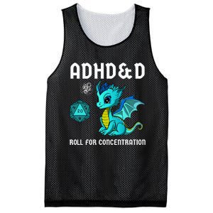 ADHD&D Roll For Concentration Cute Dragon  Mesh Reversible Basketball Jersey Tank