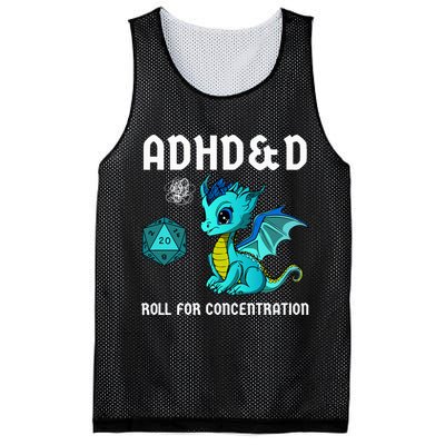 ADHD&D Roll For Concentration Cute Dragon  Mesh Reversible Basketball Jersey Tank