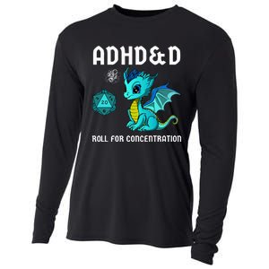 ADHD&D Roll For Concentration Cute Dragon  Cooling Performance Long Sleeve Crew