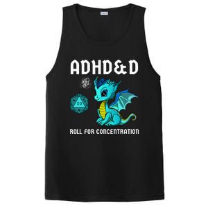 ADHD&D Roll For Concentration Cute Dragon  PosiCharge Competitor Tank