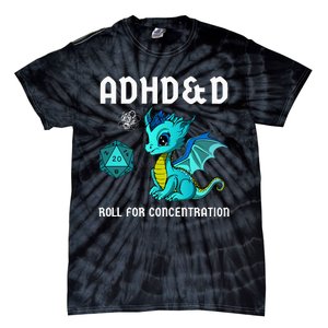 ADHD&D Roll For Concentration Cute Dragon  Tie-Dye T-Shirt