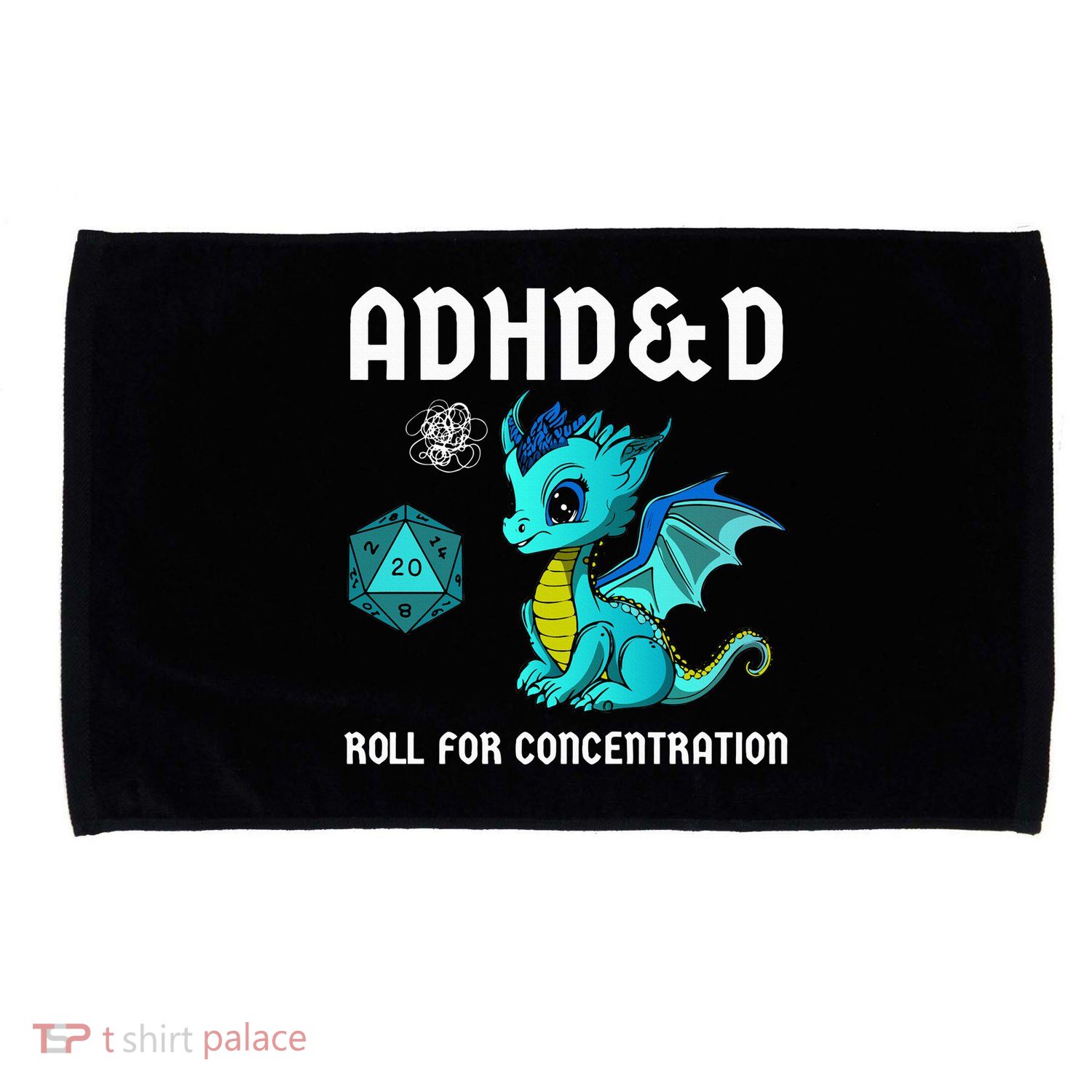 ADHD&D Roll For Concentration Cute Dragon  Microfiber Hand Towel