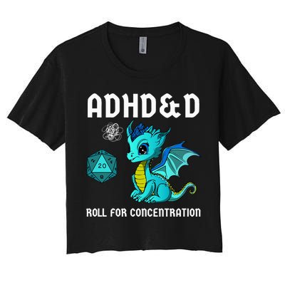 ADHD&D Roll For Concentration Cute Dragon  Crop Top