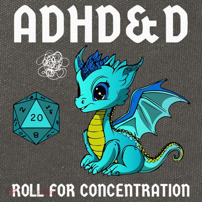 ADHD&D Roll For Concentration Cute Dragon  Cotton Canvas Backpack