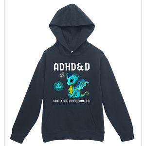 ADHD&D Roll For Concentration Cute Dragon  Urban Pullover Hoodie