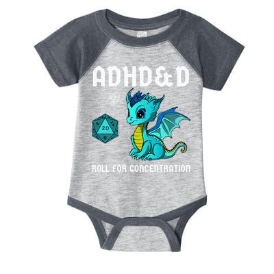 ADHD&D Roll For Concentration Cute Dragon  Infant Baby Jersey Bodysuit