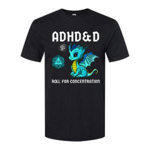 ADHD&D Roll For Concentration Cute Dragon  Softstyle CVC T-Shirt