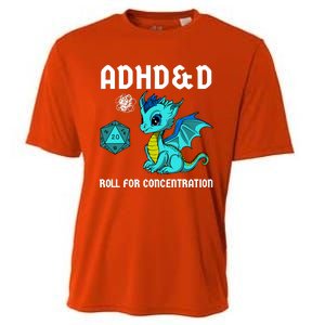 Adhd&D Roll For Concentration Cute Dragon Cooling Performance Crew T-Shirt