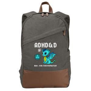 Adhd&D Roll For Concentration Cute Dragon Cotton Canvas Backpack