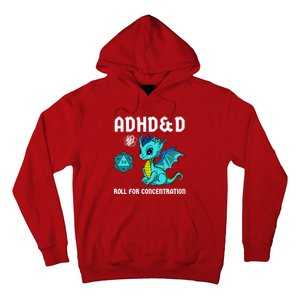 Adhd&D Roll For Concentration Cute Dragon Hoodie