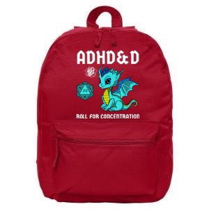 Adhd&D Roll For Concentration Cute Dragon 16 in Basic Backpack