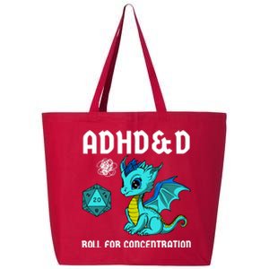 Adhd&D Roll For Concentration Cute Dragon 25L Jumbo Tote