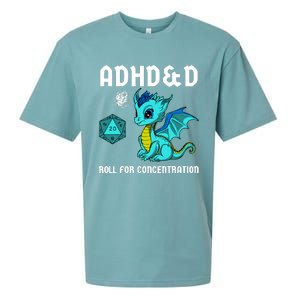 Adhd&D Roll For Concentration Cute Dragon Sueded Cloud Jersey T-Shirt