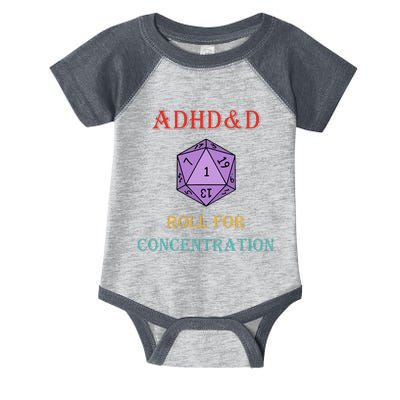 Adhd&D Roll For Concentration Vintage Quote Infant Baby Jersey Bodysuit