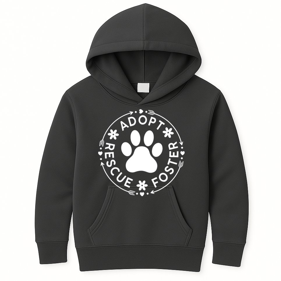 Adopt Rescue Foster Dog Lover Pet Adoption Foster To Adopt Kids Hoodie